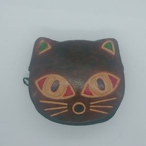 Cat Shaped Coin Holder Pouch 3D Bag Wallet Leather